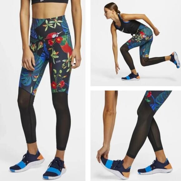 Nike Tropical Power Hyper 7/8 Training Tights Womens Size XS - Picture 1 of 7